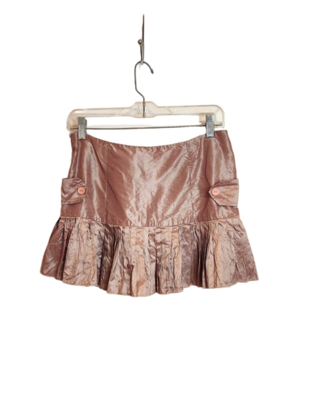 Rubber Ducky Pink Pleated Ruffle Hem Mini Skirt Small - Picture 3 of 7